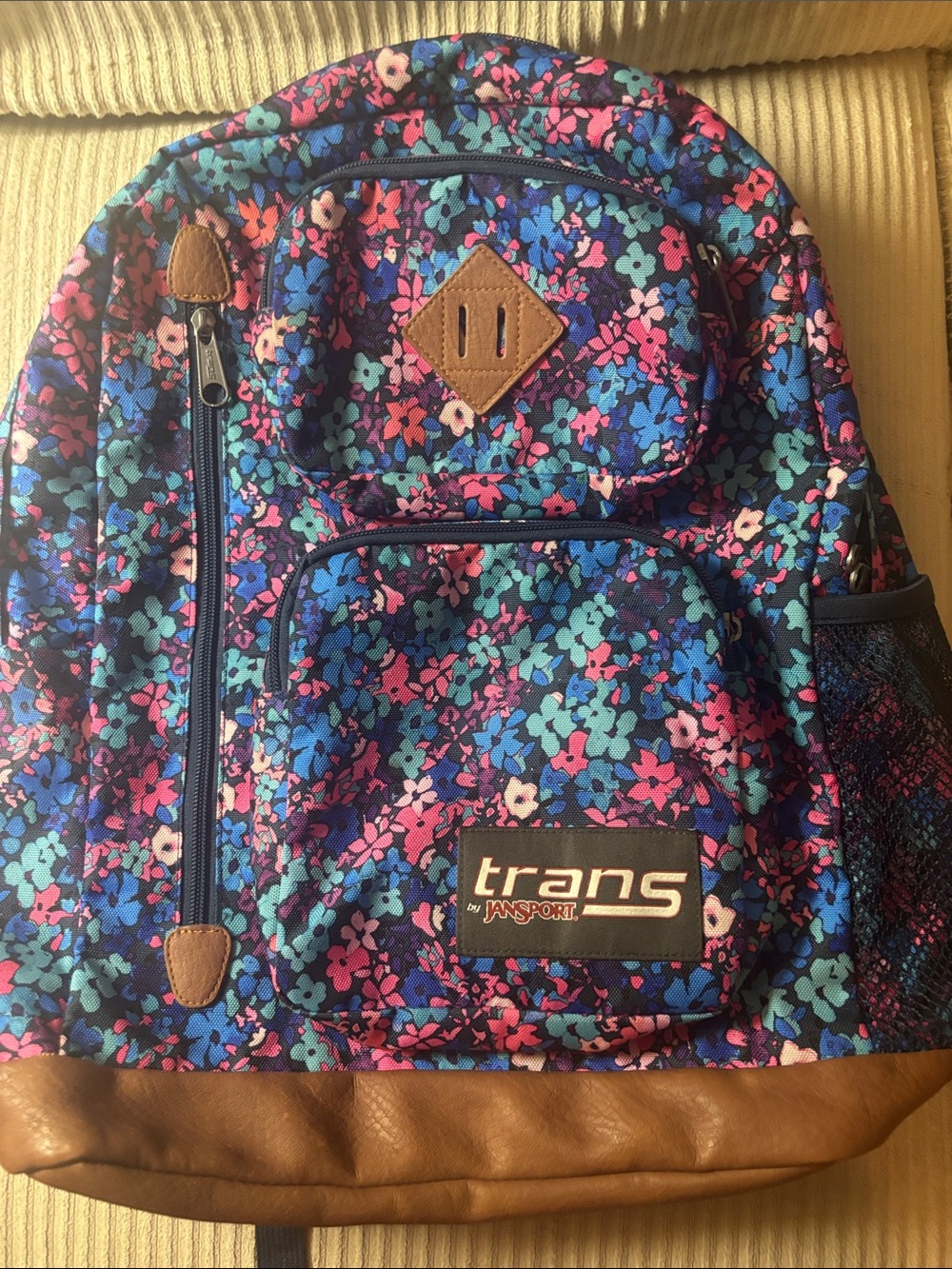 Jansport Trans Floral Backpack in Blue Pink Purple